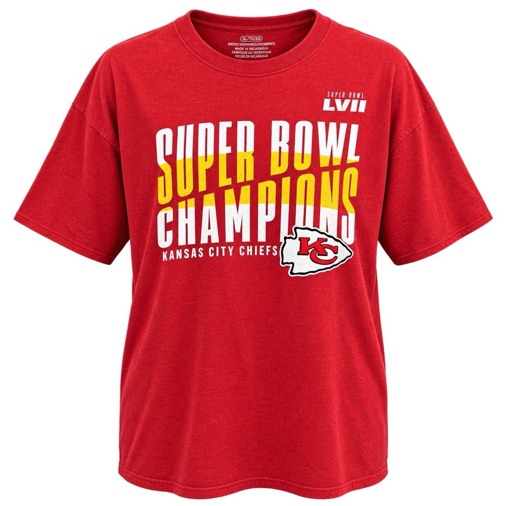 Kansas City Chiefs Super Bowl LVII Champions T-Shirt Red Men's XL NFL Football